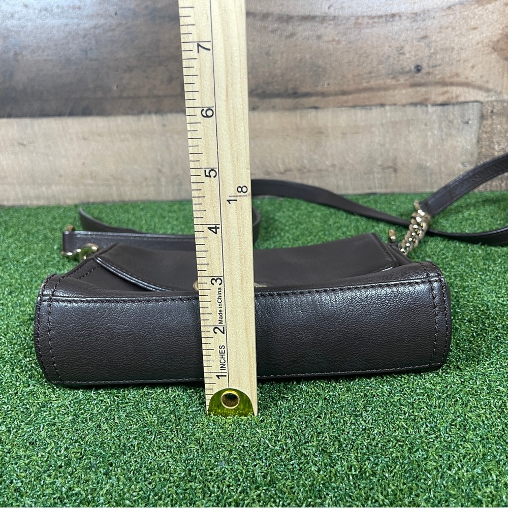 VTG MICHAEL KORS BABY HAMILTON Crossbody Brown Leather Chain Strap Padlock Flap - Picture 11 of 12